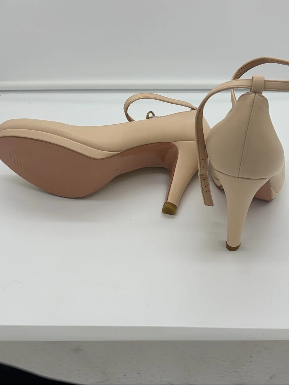 Women's Nude Ankle-Strap High Heel Pumps (NO BOX)